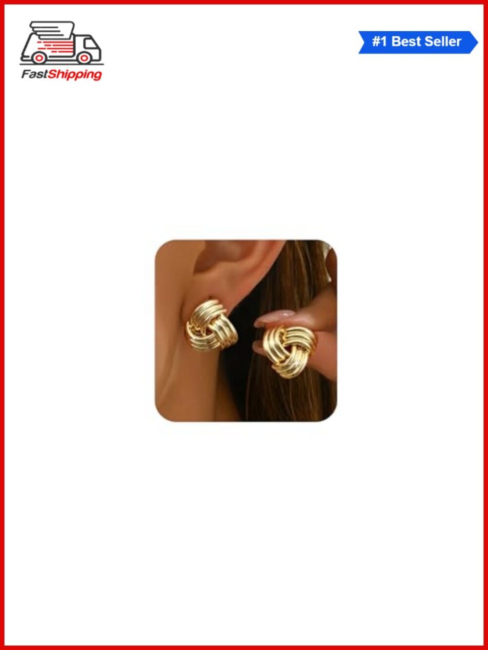 ✨ORAZIO 14K Gold Plated Knot Dangle Earrings 925 Sterling Silver Hypoallergenic